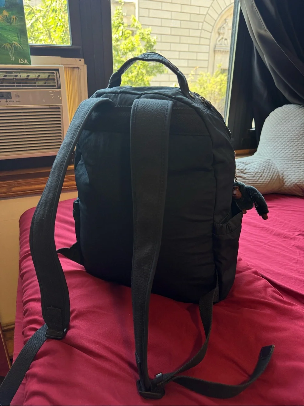 Kipling Black Men’s Backpack with Front Zip Pocket